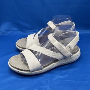 Baretraps Glena Strappy Sandal Off White/Grey Womens 9M